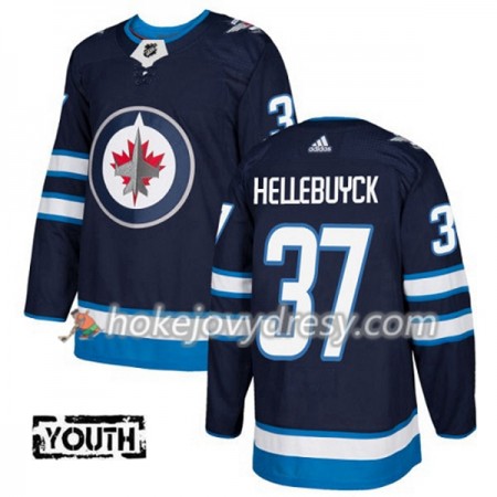Dětské Hokejový Dres Winnipeg Jets Connor Hellebuyck 37 Adidas 2017-2018 Modrá Authentic
